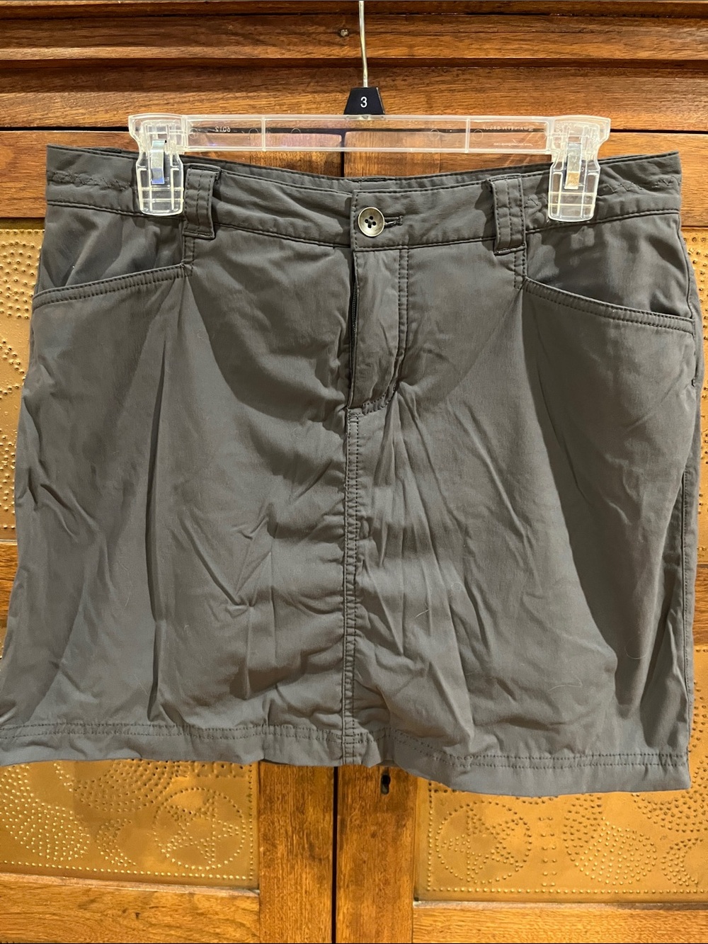 Eddie Bauer Charcoal Gray Button-Front Skirt